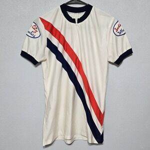 Vintage Handmade Baseball Soccer Shirt Suds City Wheelers 3/4 Zip White Stripe